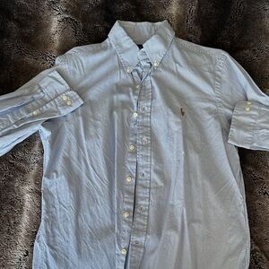 Ralph Lauren Blue Striped Button Down Shirt